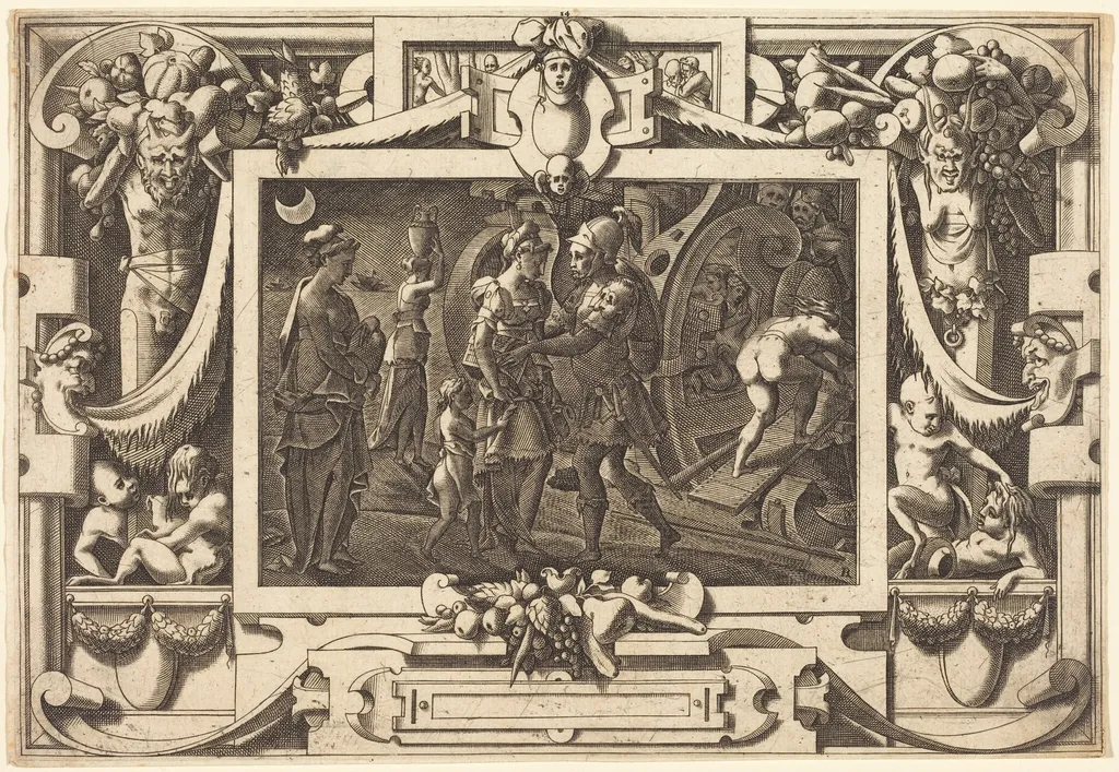 Medea Embarks with Jason, by René Boyvin, ink, 1563
