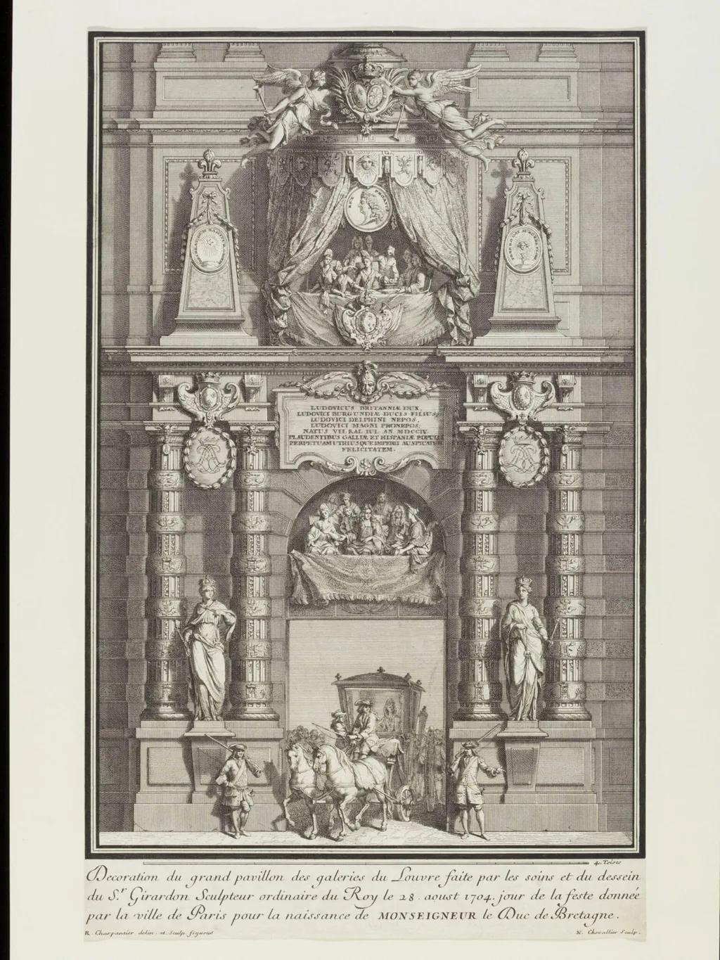 A Triumphal arch on the Louvre, by René Charpentier, 1704