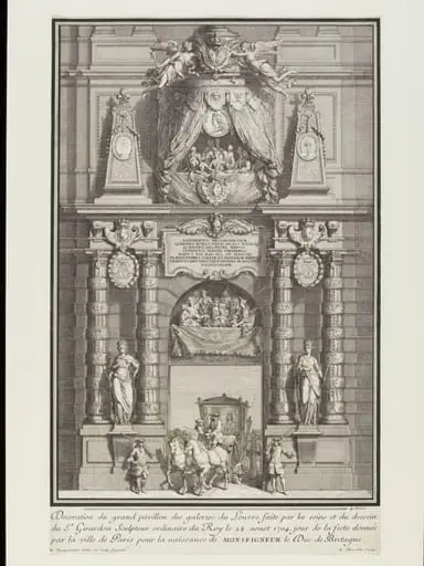 A Triumphal arch on the Louvre, by René Charpentier