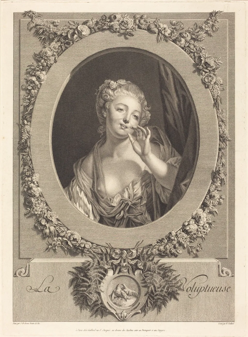 La voluptueuse, by René Gaillard, ink, 1754