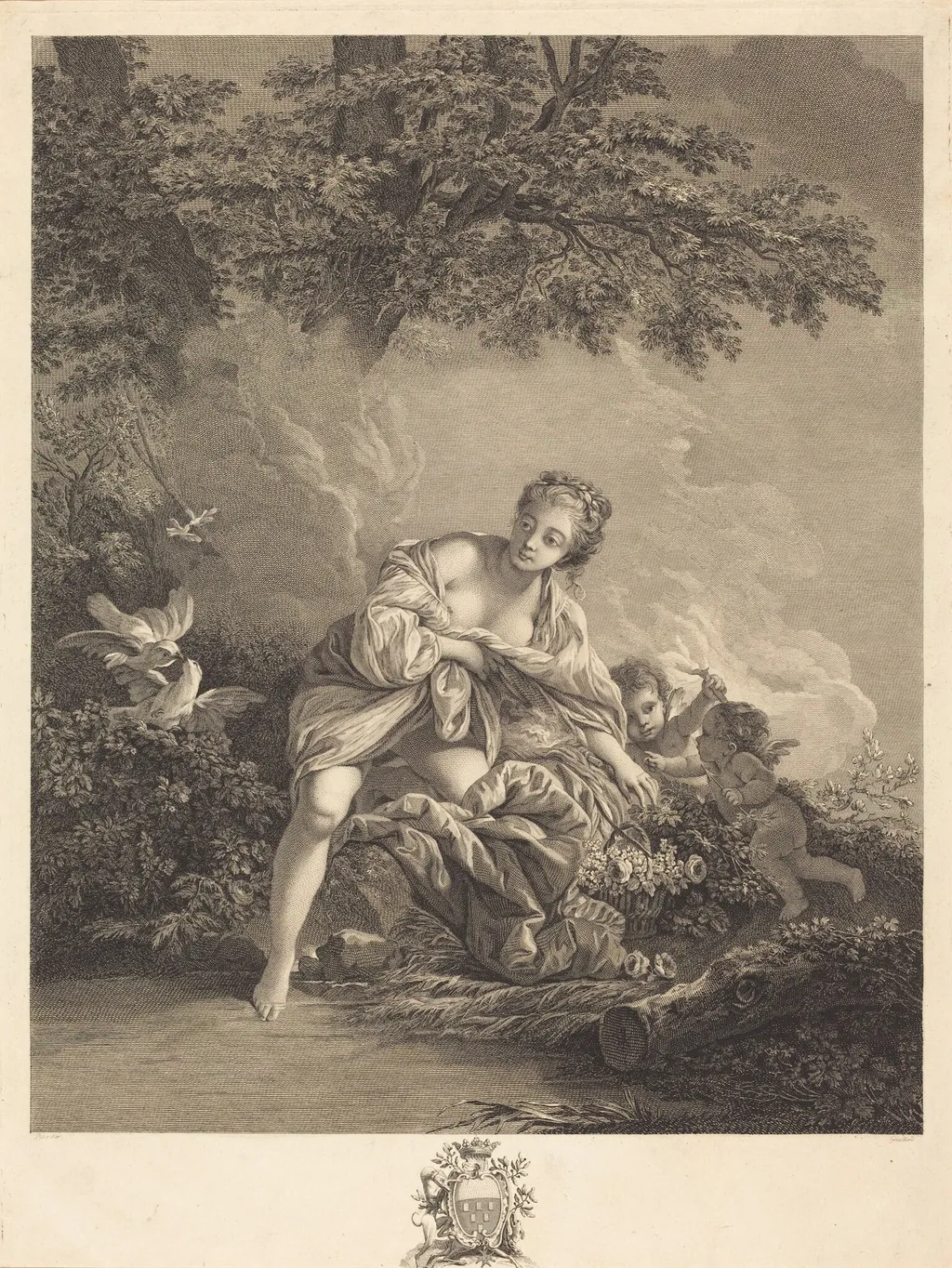 Venus et les amours, by René Gaillard, ink, 1754