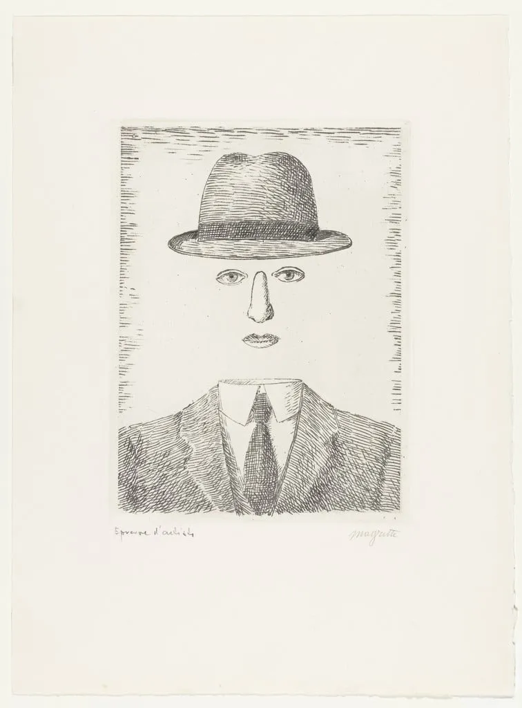 Untitled, by René Magritte, ink, 1966