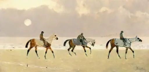Riders on the Beach at Dieppe, by Rene Pierre Charles Princeteau