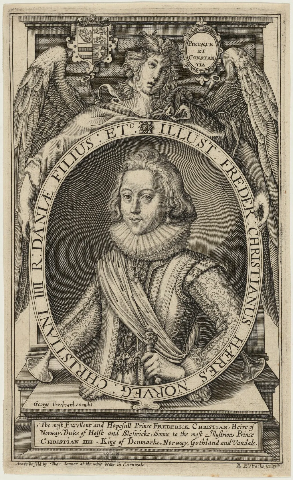 Frederick Christian of Denmark, by Renold Elstrack, ink, 1598