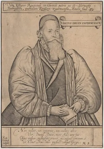 Gervase Babington, Bishop of Worcester, by Renold Elstrack
