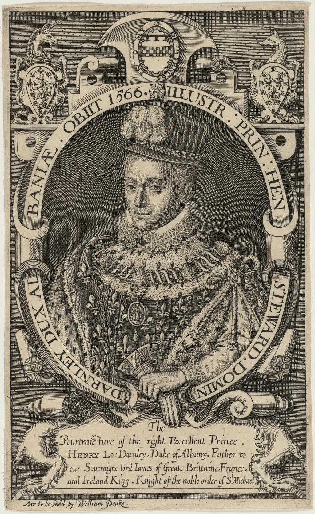 Henry Stuart, Lord Darnley, by Renold Elstrack, ink, 1598