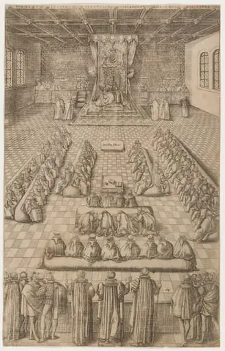 James I in Parliament, by Renold Elstrack