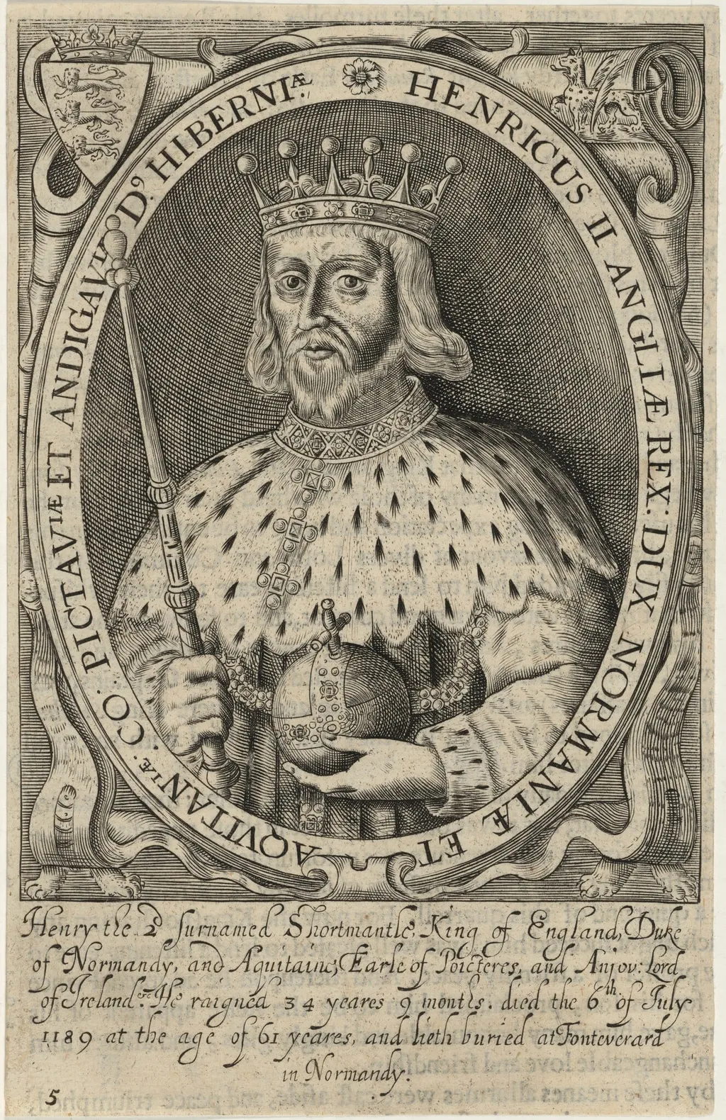 King Henry II, by Renold Elstrack, ink, 1598
