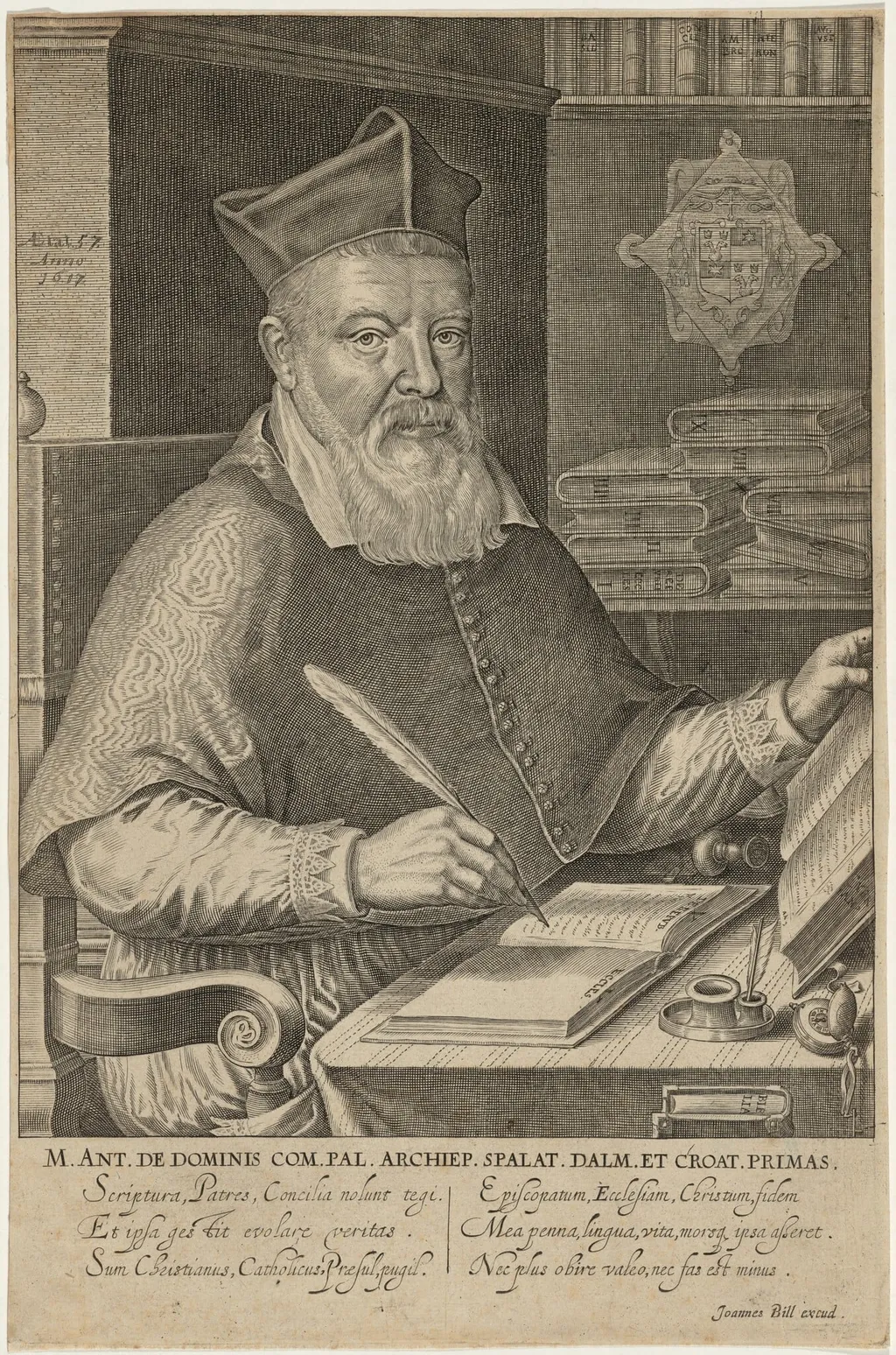 Marc Antonis De Dominis, by Renold Elstrack, ink, 1598