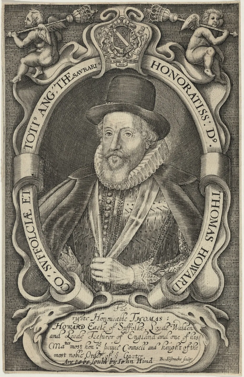 Thomas Howard, First Earl of Suffolk, by Renold Elstrack, ink, 1598