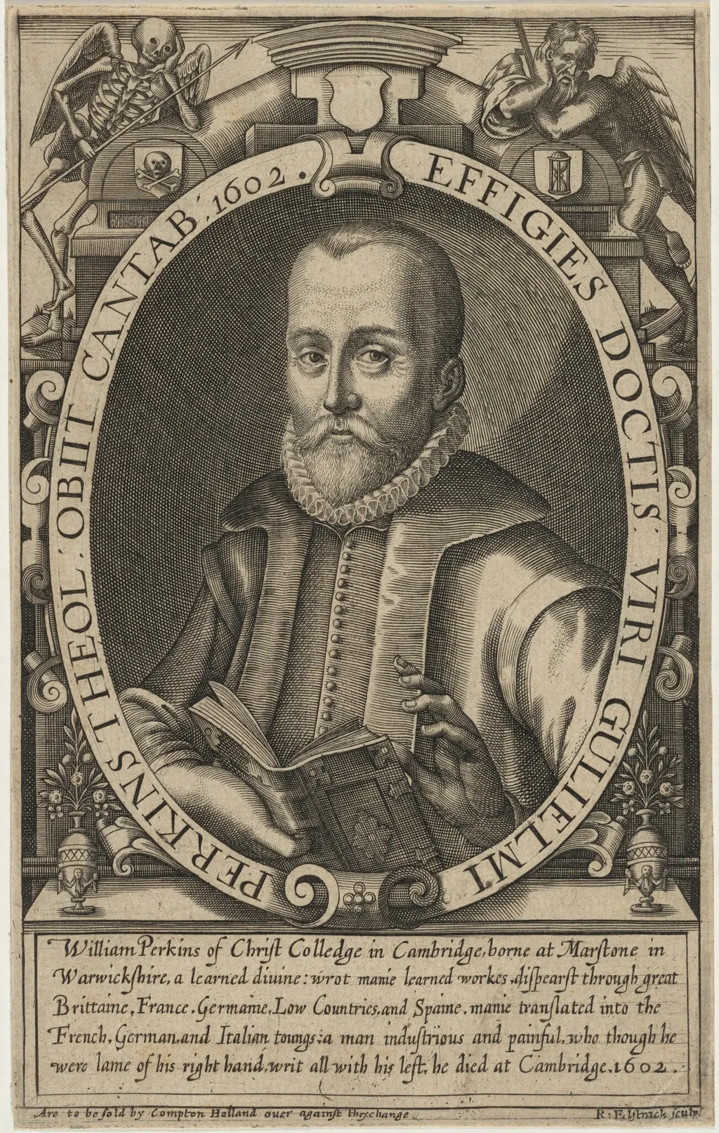 William Perkins, D.D., by Renold Elstrack, ink, 1598