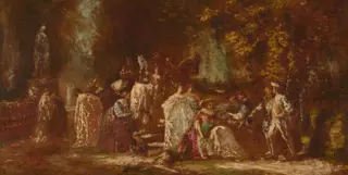Return from the Hunt, by Adolphe Monticelli
