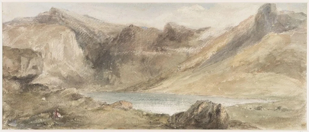 Llyn Idwal, North Wales, by Reverend Thomas Raven, watercolor, 1850