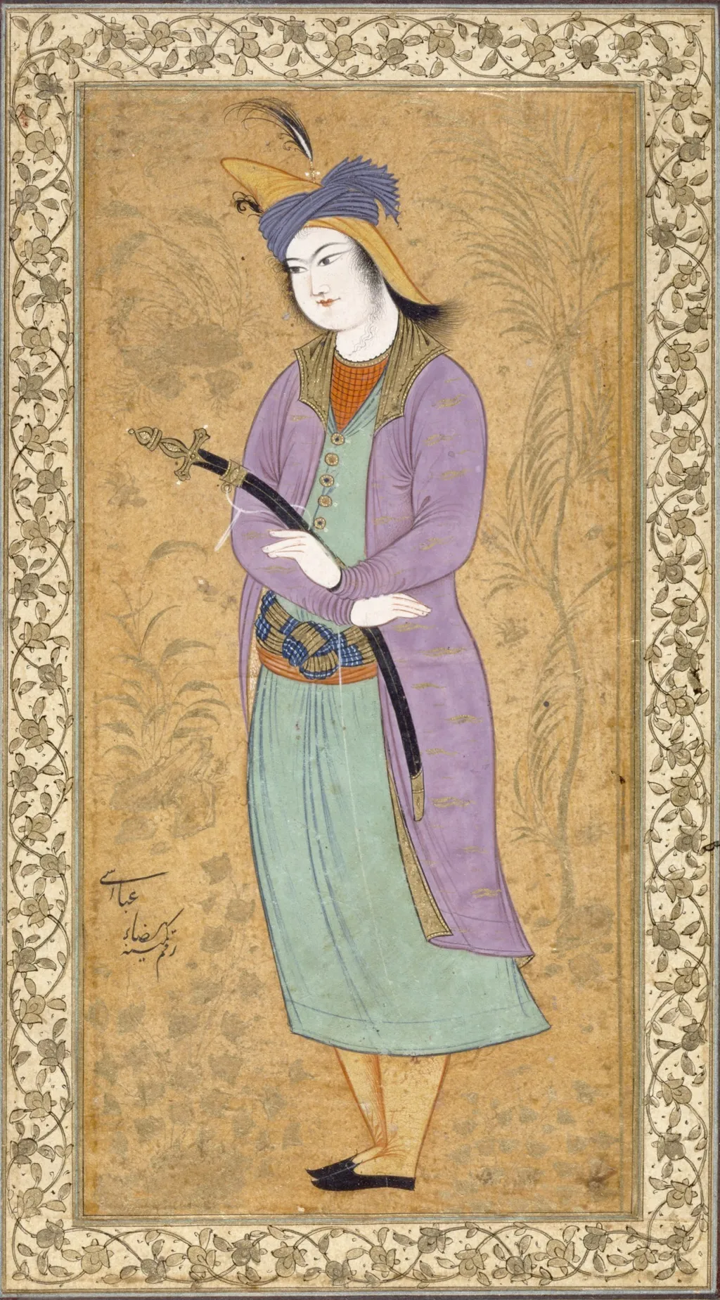 Officer of the Guards, by Reza `Abbasi, unspecified, 1622