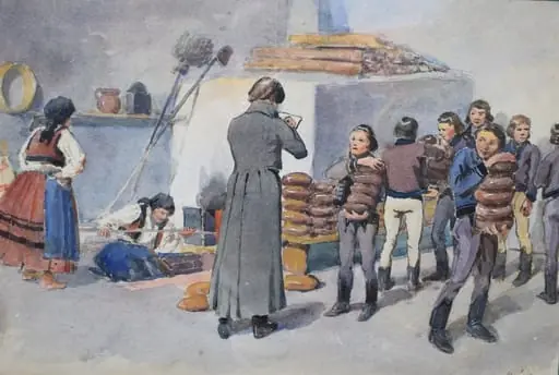 Înpărțirea pâinii, by Rezső Haáz