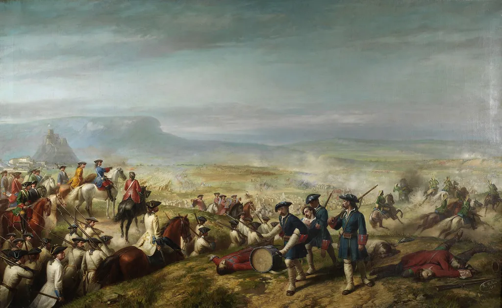 La Batalla de Almansa, by Ricardo Balaca, oil, 1862