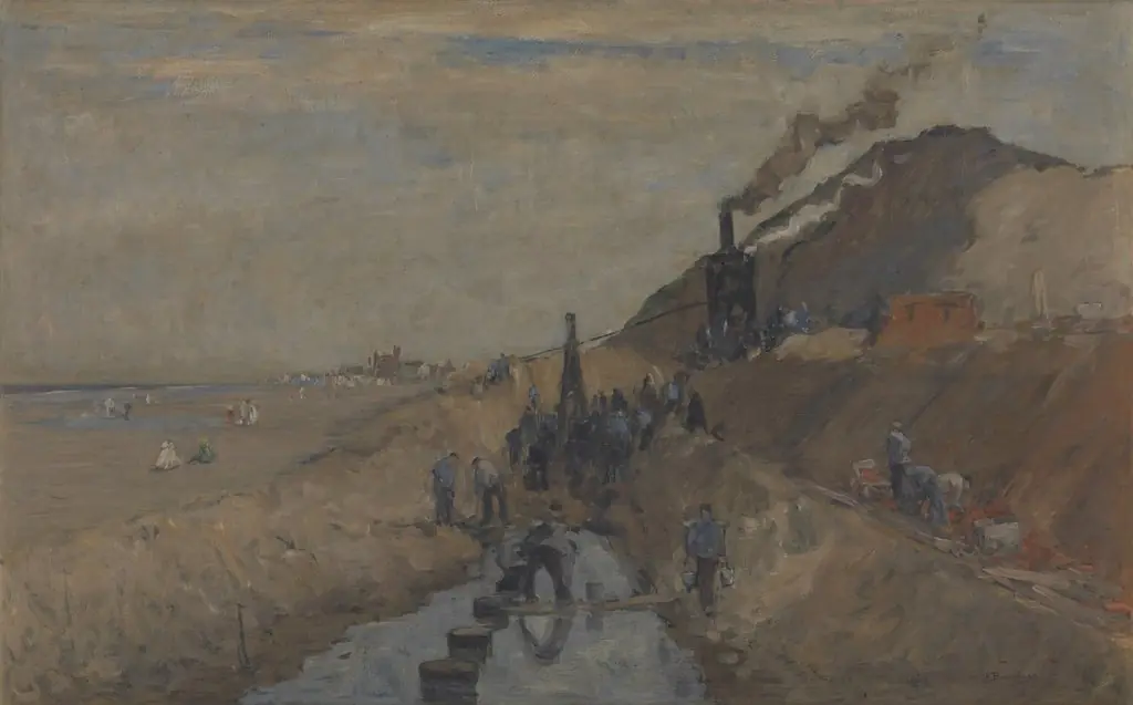 Dike Building on the Beach at Knokke, by Richard Baseleer