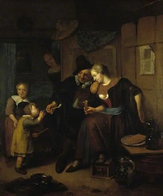 Family scene, by Richard Brakenburgh