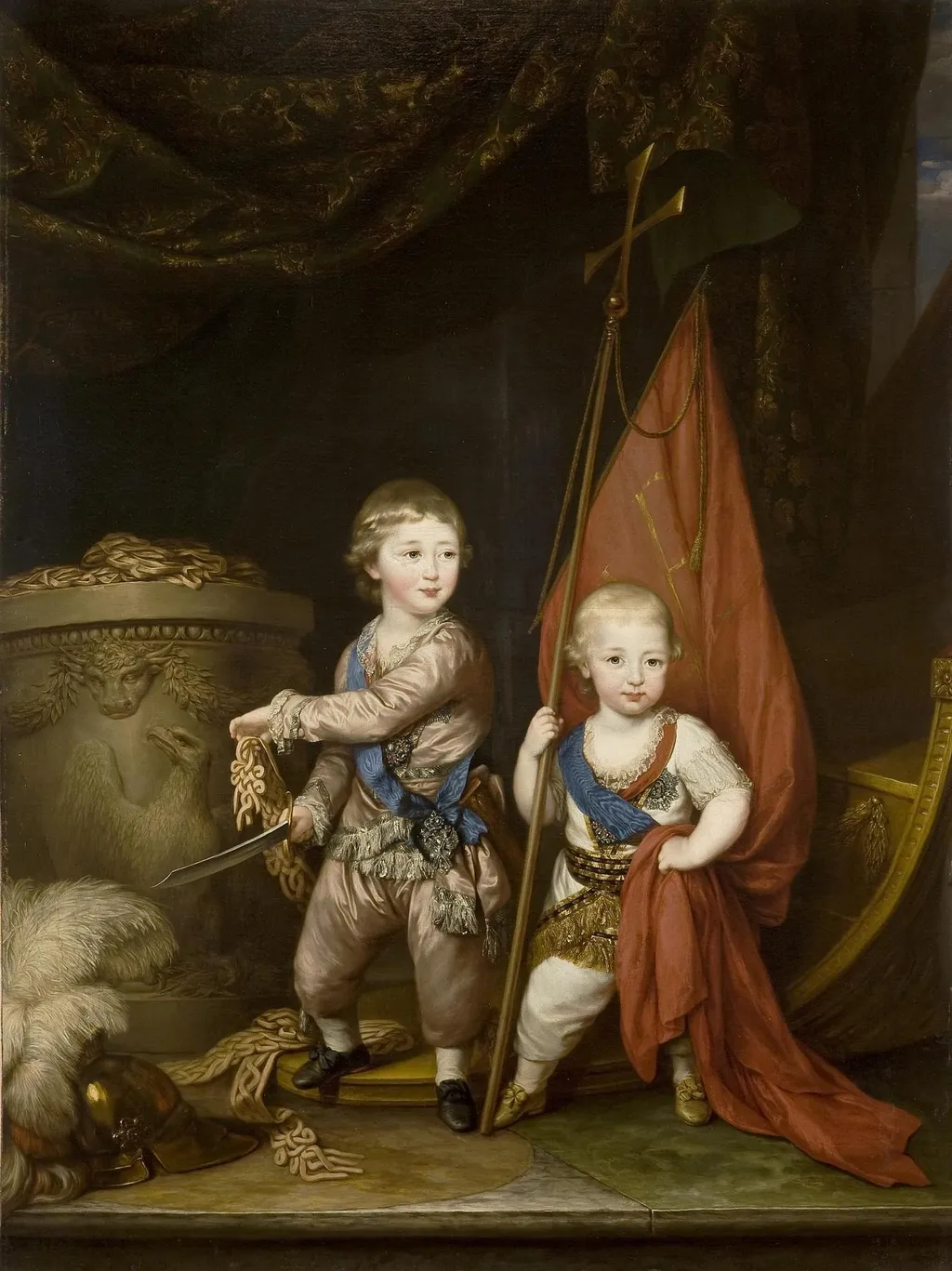Portrait of Grand Dukes Alexander Pavlovich and Constantin Pavlovich, by Richard Brompton, oil
