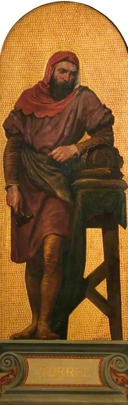 William Torrel (1291–1303) (design for a mosaic in the Victoria and Albert Museum), by Richard Burchett, oil, 1855