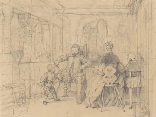The Fencing Lesson [recto], by Richard Caton Woodville