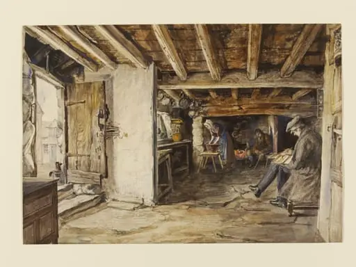 Interior of a cottage, North Wales, by Richard CB, RA, ARA Redgrave
