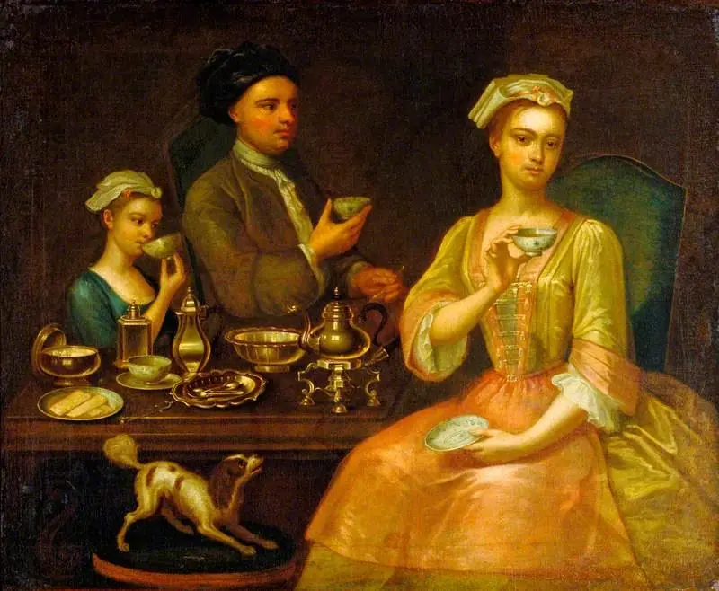 A Family of Three at Tea, by Richard Collins