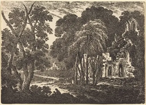 Ruined Abbey among Trees, by Richard Cooper II