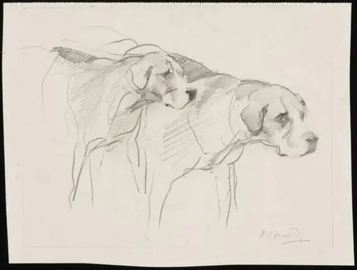 Two foxhounds, by Richard Copeland Weatherby