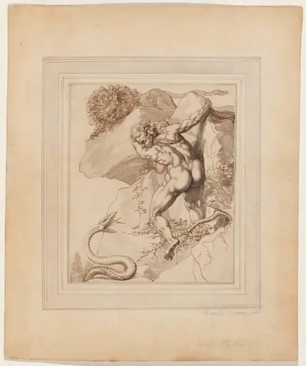 A Man Trapped between a Lion and a Serpent, by Richard Cosway