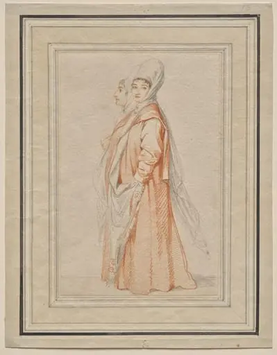 Two Veiled Young Women, probably Lilla Amnani and Her Sister, by Richard Cosway