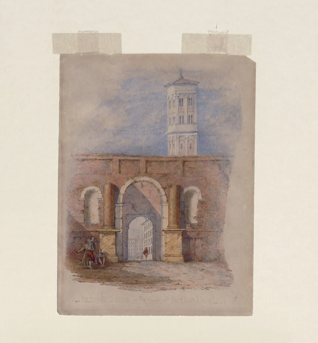 An Ancient Gateway in the Vicinity of St. Peter's, Rome, by Richard Dadd, watercolor, 1843