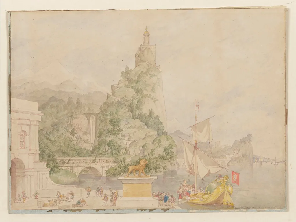 Design for the Broadmoor Stage Drop-Curtain, by Richard Dadd, watercolor, 1873