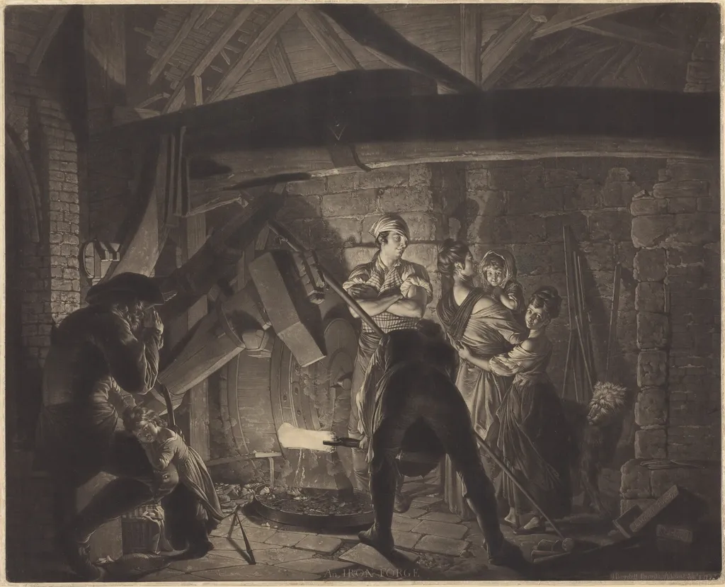 An Iron Forge, by Richard Earlom, ink, 1773