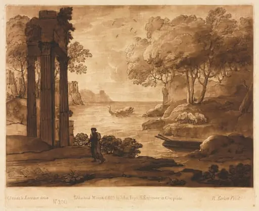 Liber Veritatis:  No. 200, A View on the Sea Shore, with the Story of Jesus, by Richard Earlom