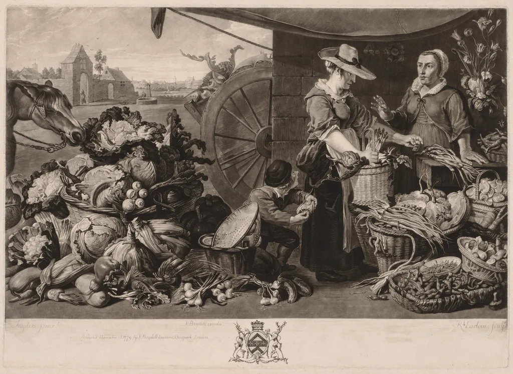 The Four Markets: The Vegetable Market, by Richard Earlom, 1779