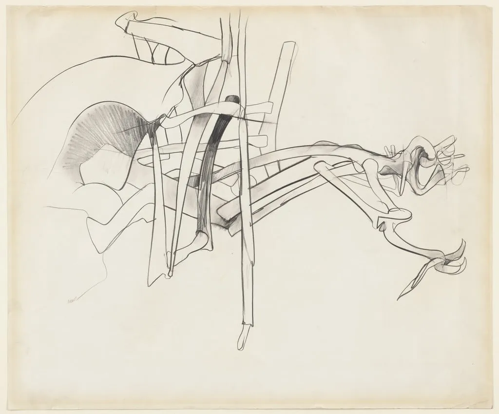 Untitled, by Richard Hunt, graphite, 1964