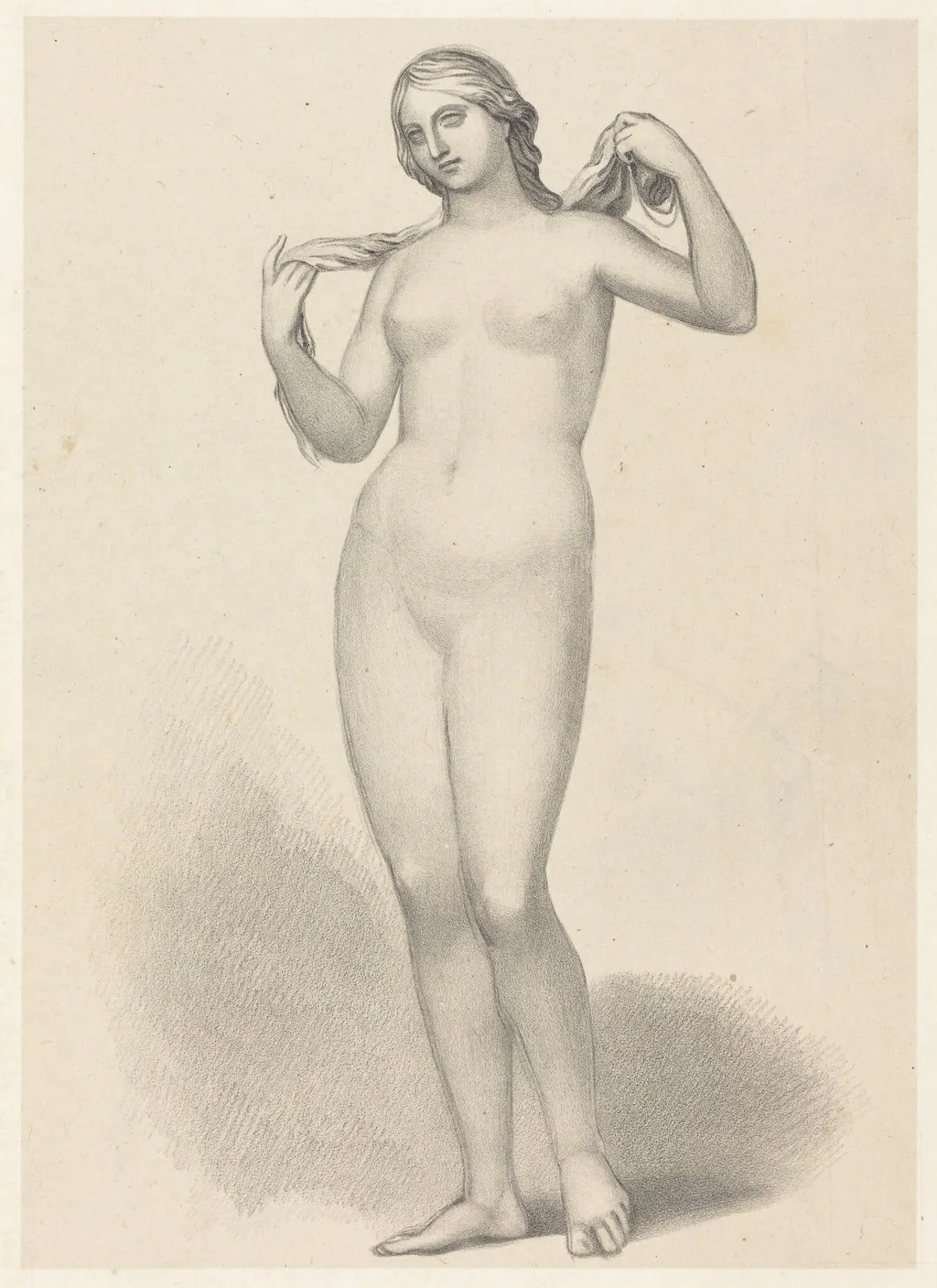 Venus Aphrodite, by Alcamanes, by Richard James Lane, ink, 1829