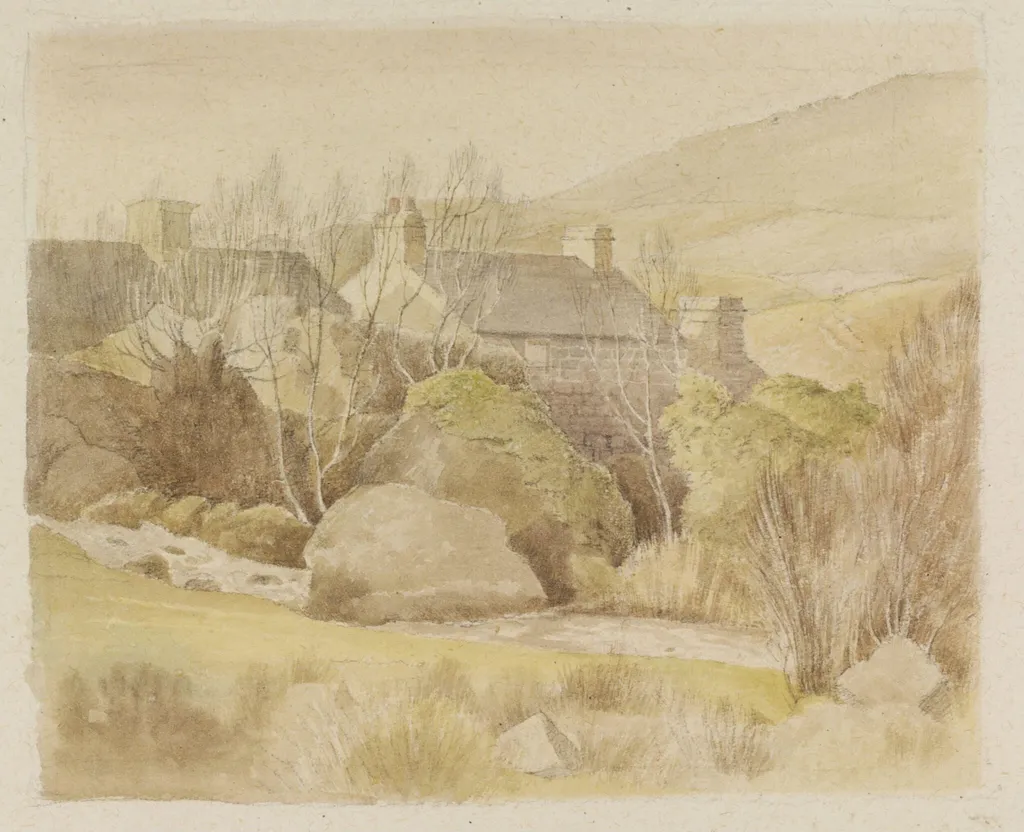 Cerrig-y-Pryfraid Garn, Caernarvonshire, by Richard L. Young, watercolor, 1940