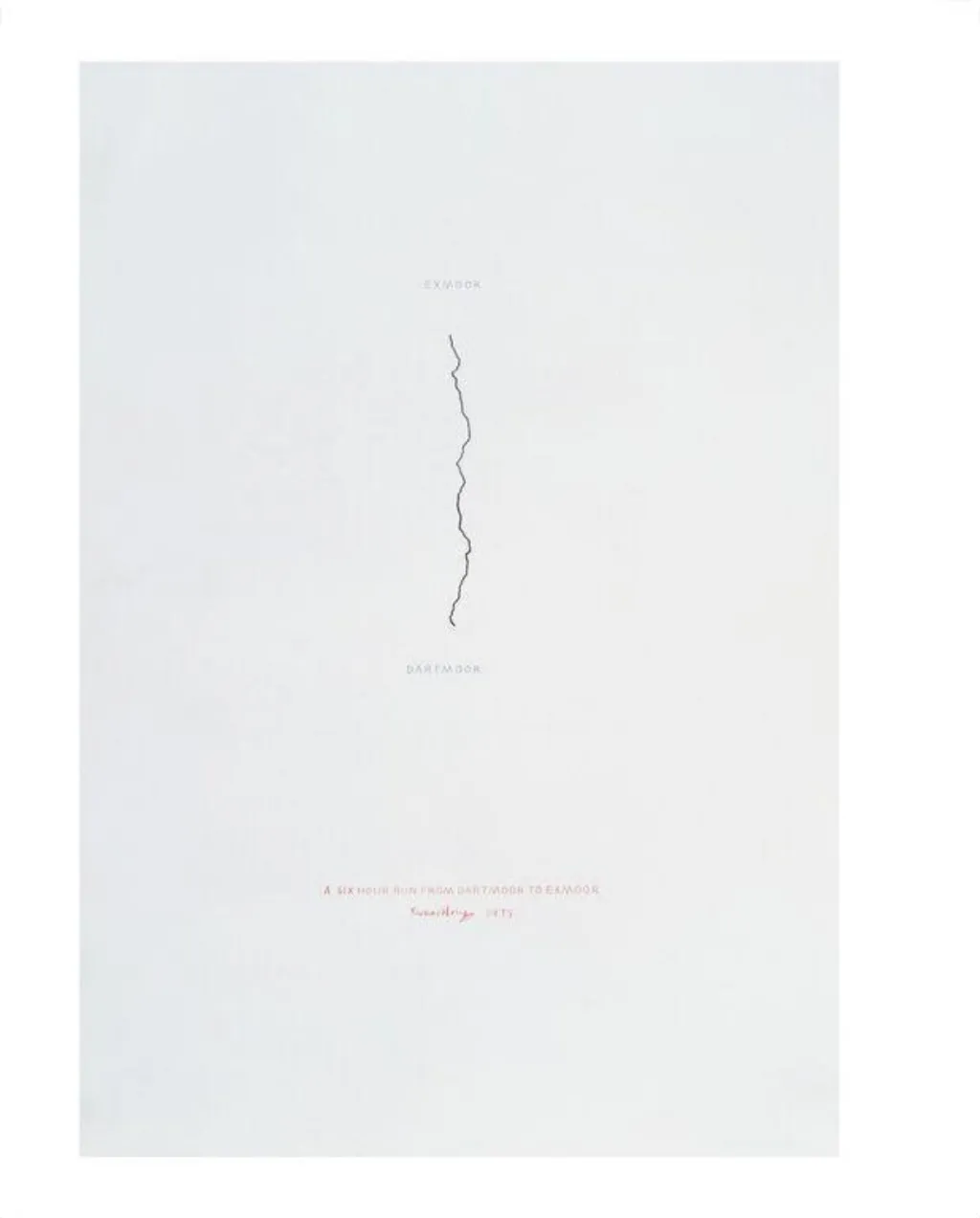 A six hour run from Dartmoor to Exmoor, by Richard Long, 1975
