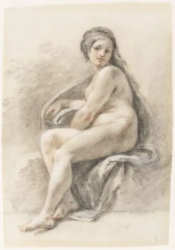 Seated female nude, by Richard Norris