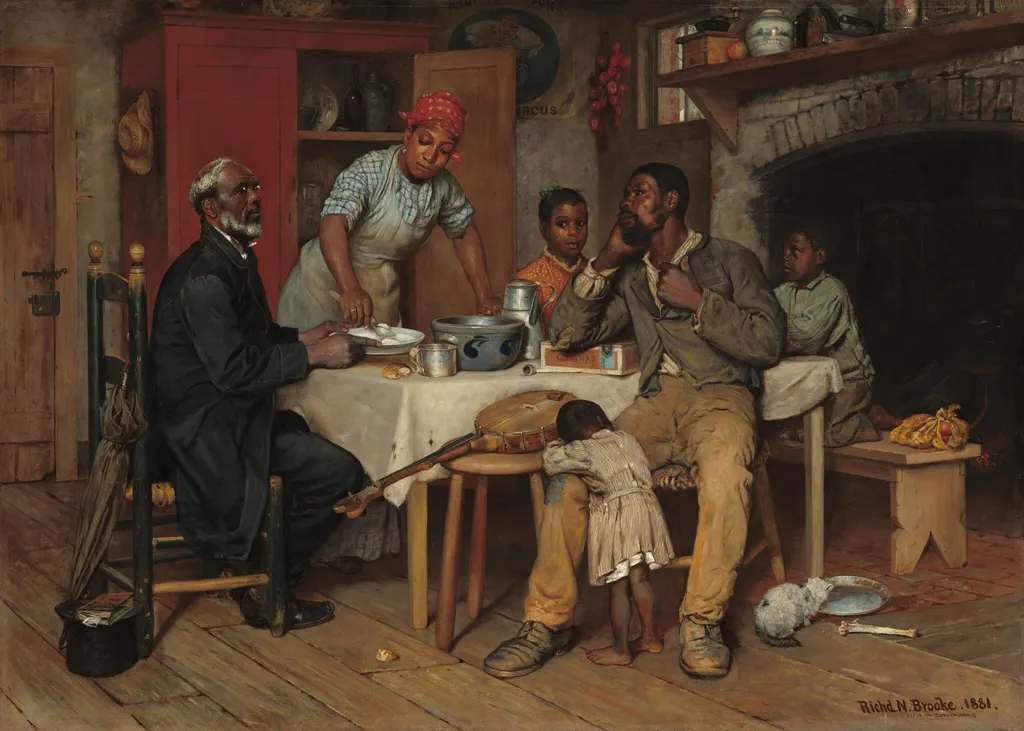 A Pastoral Visit, by Richard Norris Brooke, oil, 1881