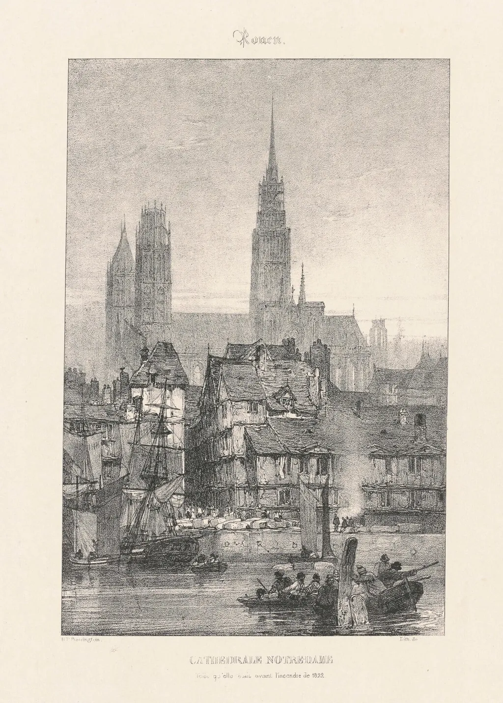 Cathedral Notre-Dame, by Richard Parkes Bonington, ink, 1824
