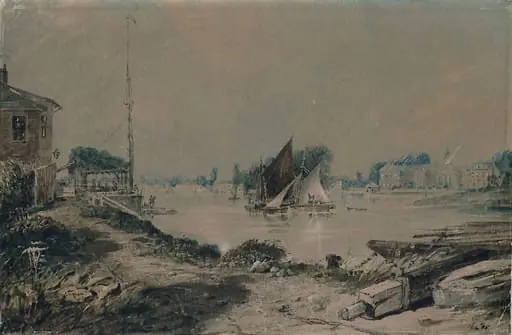 Chelsea Hospital from the Red House, Battersea, by Richard Parkes Bonington