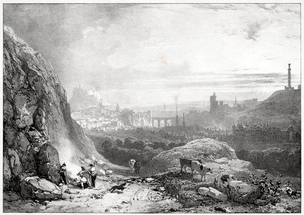 Edinburgh from St. Anthony Chapel, by Richard Parkes Bonington, 1826