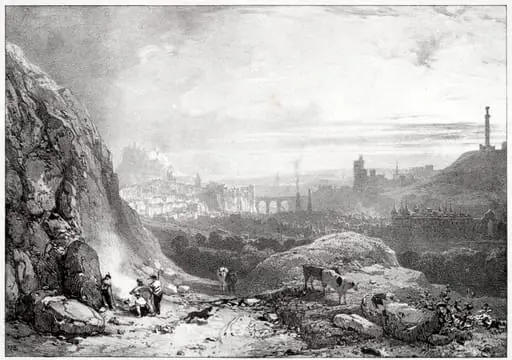 Edinburgh from St. Anthony Chapel, by Richard Parkes Bonington