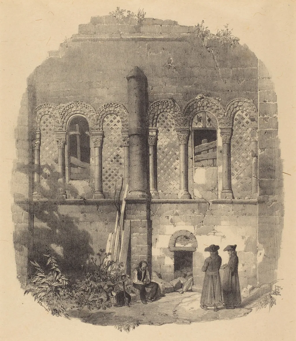 Eglise de Saint-Taurin, Evreux, by Richard Parkes Bonington, ink, 1824