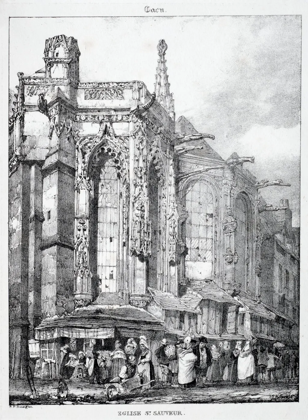 Restes et Fragmens d'Architecture du Moyen Age: Église St. Sauveur, Caën, by Richard Parkes Bonington, 1825