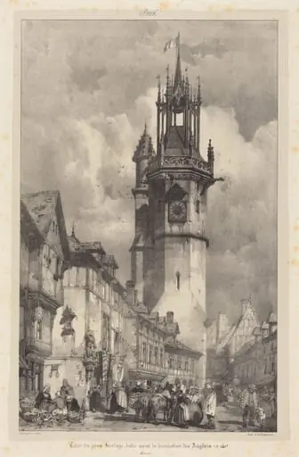 Tour du gros-horloge, Evreux, by Richard Parkes Bonington