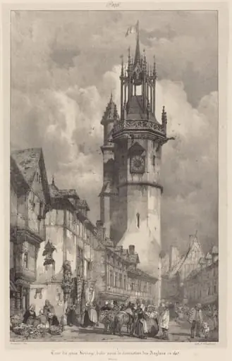 Tour du gros-horloge, Evreux, by Richard Parkes Bonington
